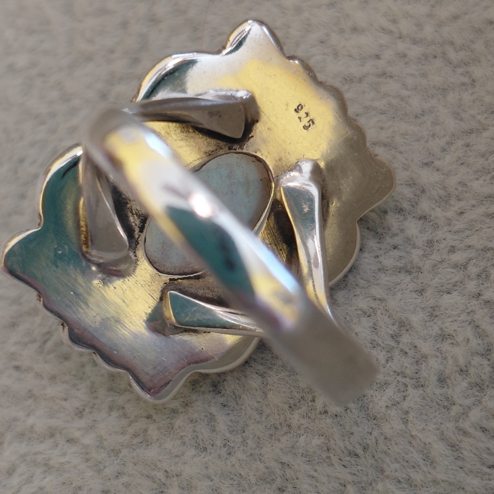 Sterling Silver Moonstone Vintage Style Statement Ring - Picture 14 of 15